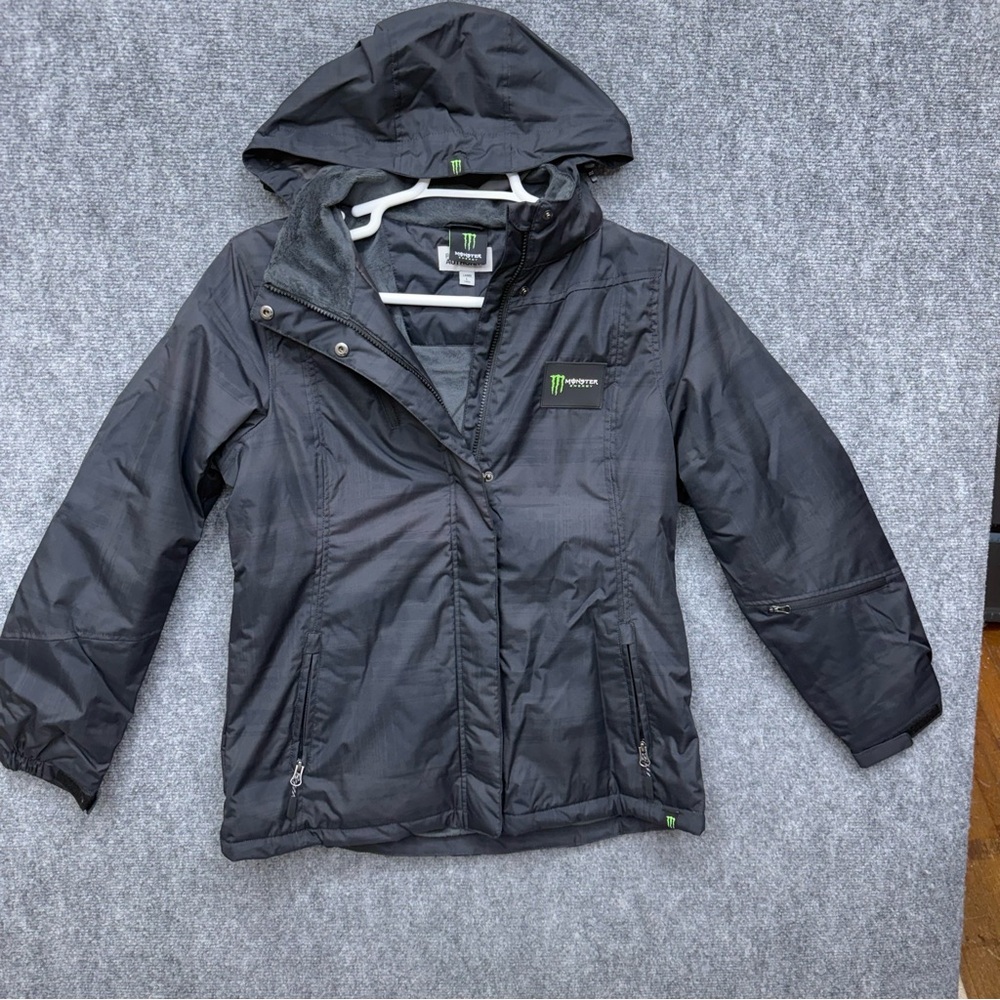 Port Authority Monster energy drink coat jacket‎ women's size L Large hooded